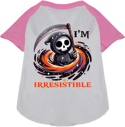 Light pink sleeve death pet raglan shirt