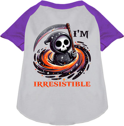 Purple sleeve death pet raglan shirt