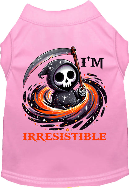 Light pink Irresistible Death Pet Shirt with Grim Reaper design