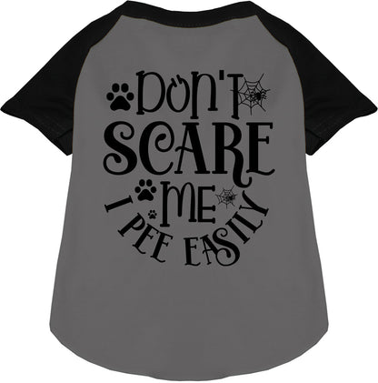 Black sleeve 'I Pee Easily' pet raglan shirt