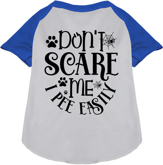 Blue sleeve 'I Pee Easily' pet raglan shirt