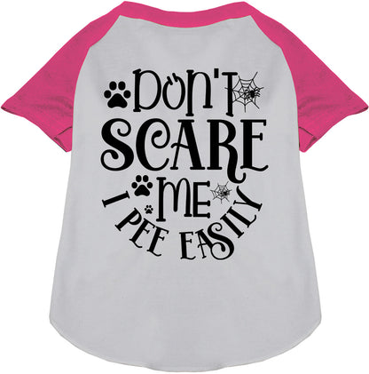 Pink sleeve 'I Pee Easily' pet raglan shirt