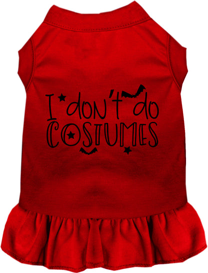 Red 'I Don't Do Costumes' pet dress