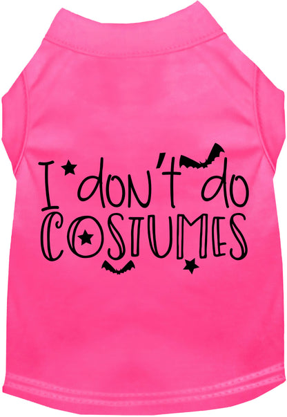 Pink 'I Don't Do Costumes' pet shirt