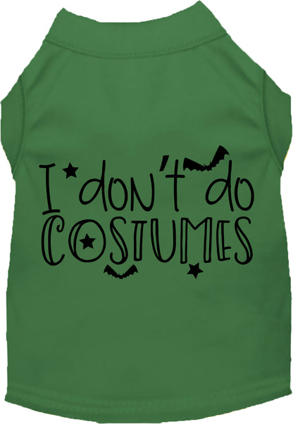 Green 'I Don't Do Costumes' pet shirt