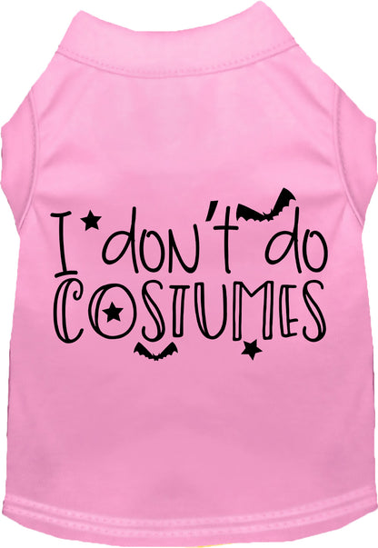 Light pink 'I Don't Do Costumes' pet shirt