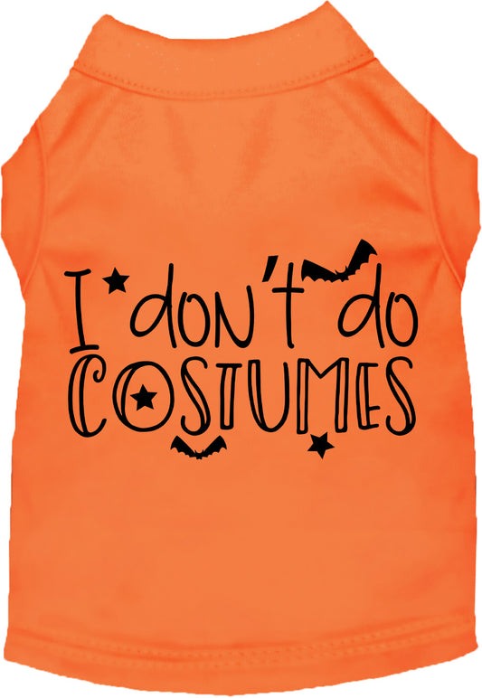 Orange 'I Don't Do Costumes' pet shirt