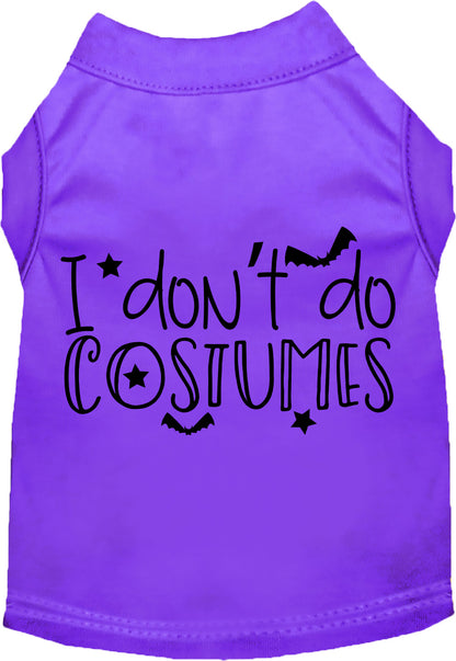 Purple 'I Don't Do Costumes' pet shirt