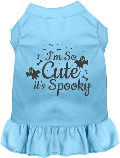 Blue spooky pet dress with ghost print