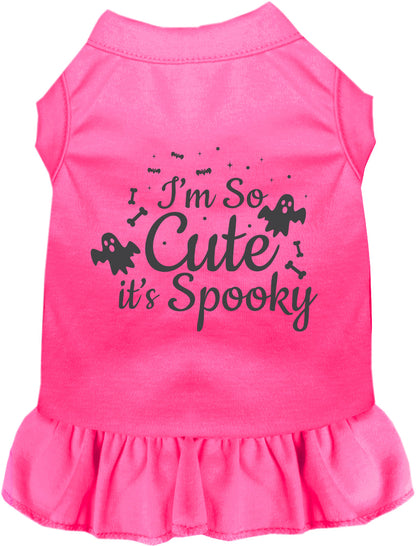 Hot pink spooky pet dress with ghost print