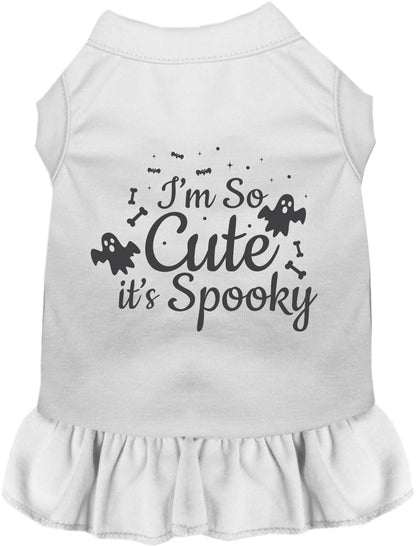 White spooky pet dress with ghost print