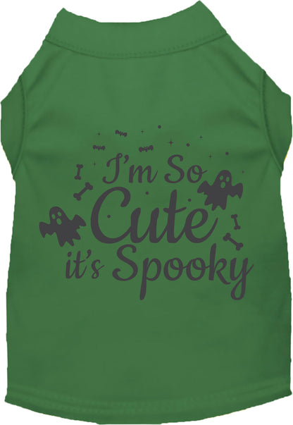 Green spooky pet shirt with ghost design