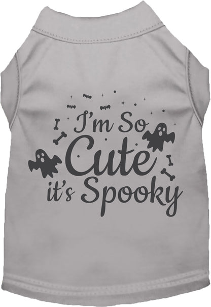 Gray spooky pet shirt with ghost design