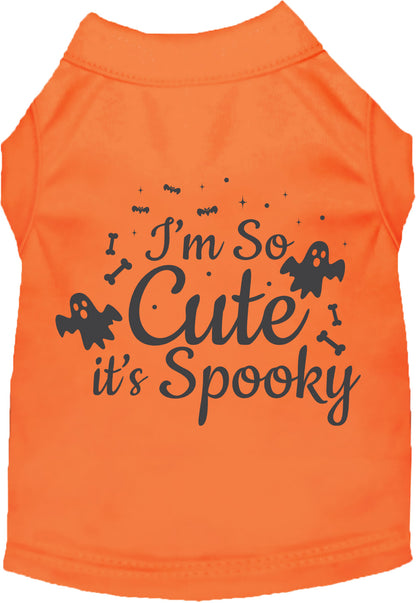 Orange spooky pet shirt with ghost design