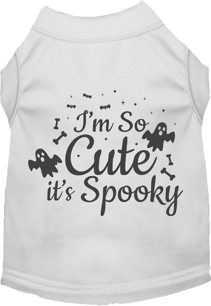 White spooky pet shirt with ghost design