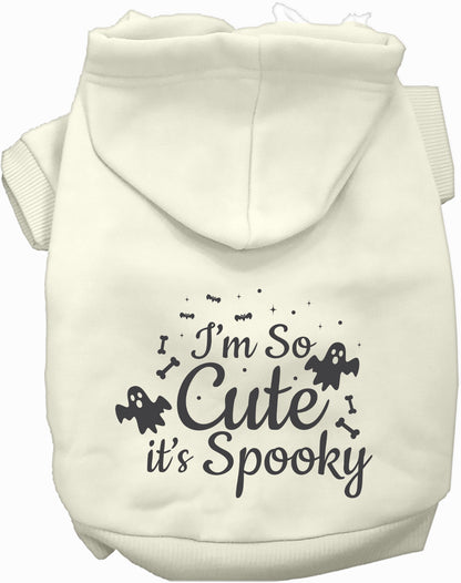 White spooky pet hoodie with ghost design