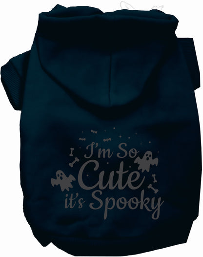 Black spooky pet hoodie with ghost design