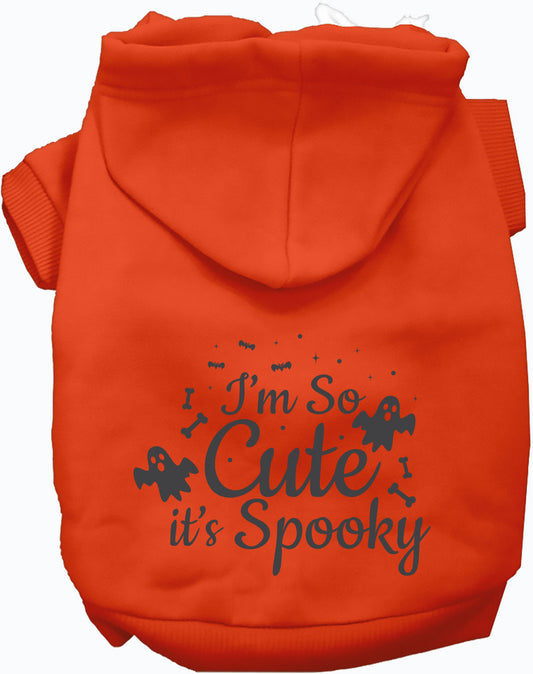 Orange spooky pet hoodie with ghost design