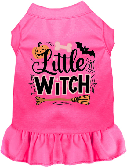 Pink Little Witch pet dress with Halloween design