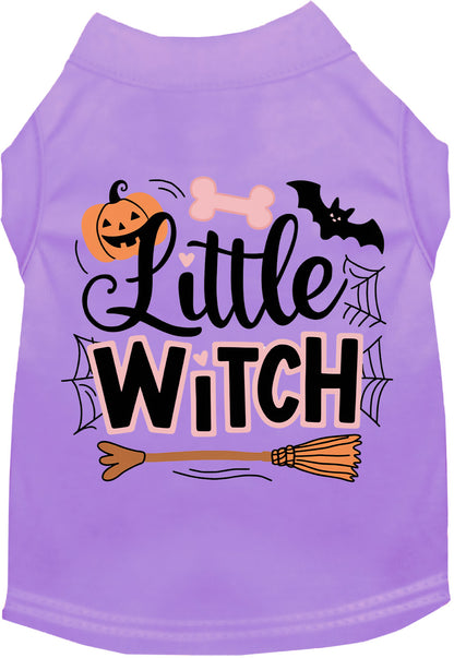 Lavender Little Witch pet shirt with Halloween design