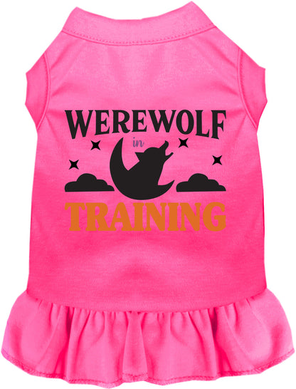 Hot pink Werewolf in Training pet dress