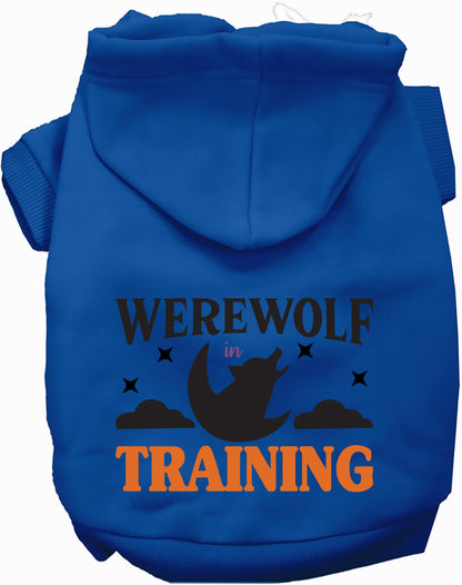 Blue Werewolf in Training pet hoodie