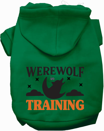 Green Werewolf in Training pet hoodie