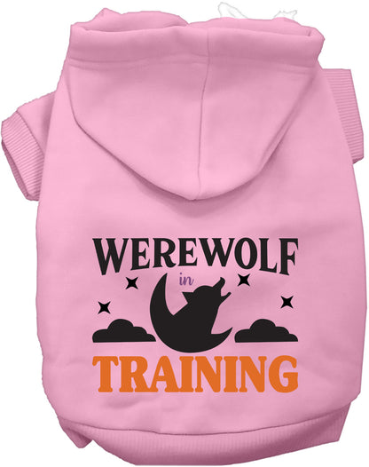 Light pink Werewolf in Training pet hoodie