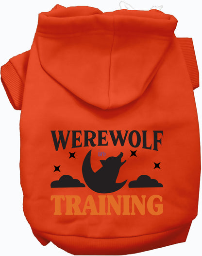 Orange Werewolf in Training pet hoodie