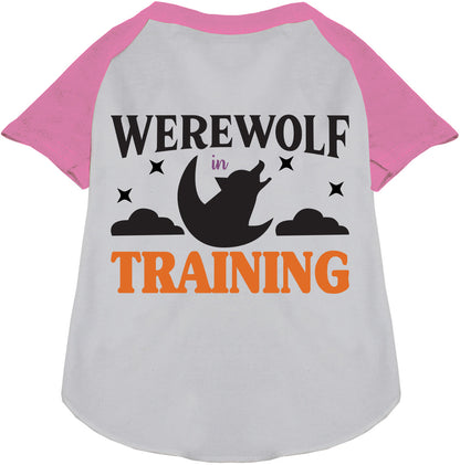 Light pink Werewolf in Training pet raglan shirt