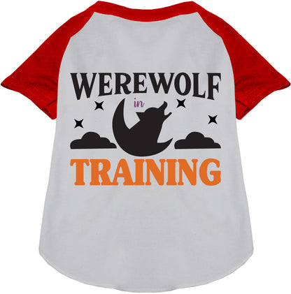 Red Werewolf in Training pet raglan shirt