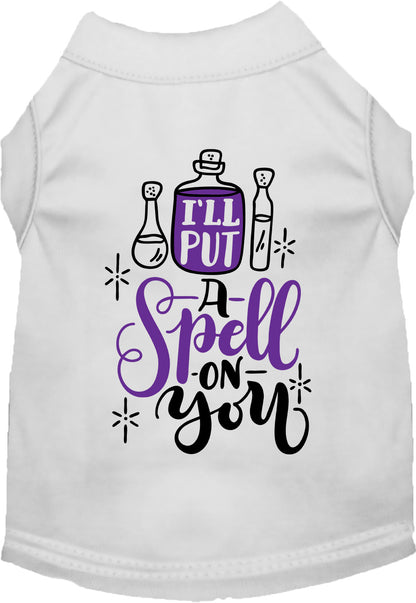 White 'Put a Spell on You' pet shirt