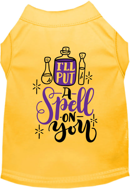 Yellow 'Put a Spell on You' pet shirt