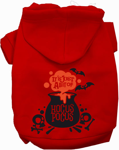 Red Hocus Pocus pet hoodie with cauldron design