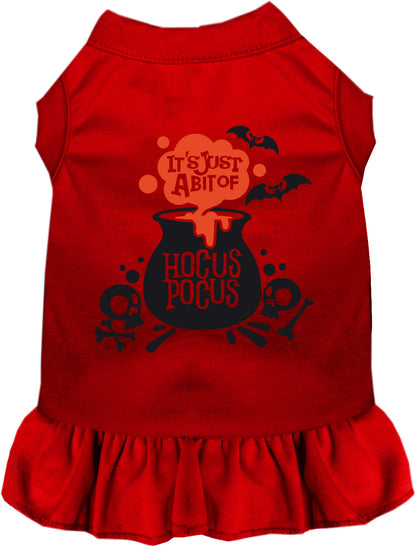 Red Hocus Pocus pet dress with cauldron design