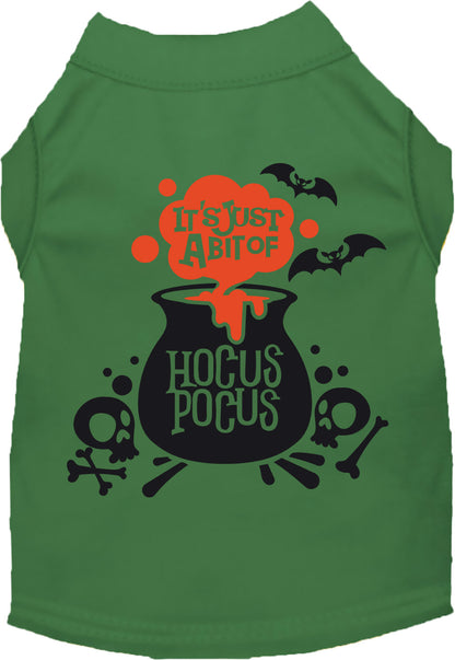 Green Hocus Pocus pet shirt with cauldron design