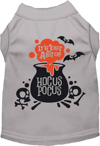 Gray Hocus Pocus pet shirt with cauldron design