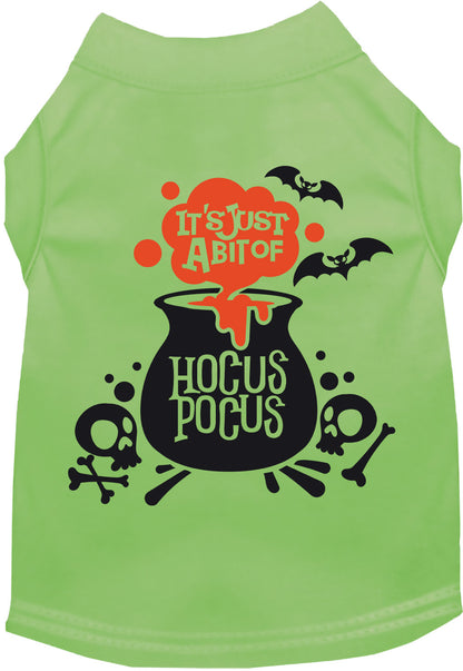 Light green Hocus Pocus pet shirt with cauldron design