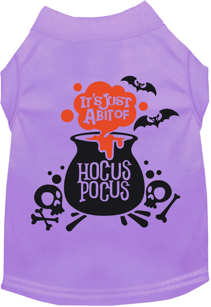 Light purple Hocus Pocus pet shirt with cauldron design