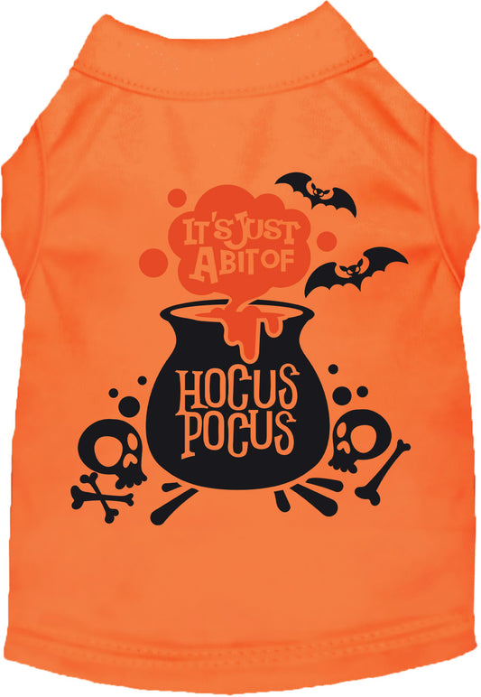 Orange Hocus Pocus pet shirt with cauldron design