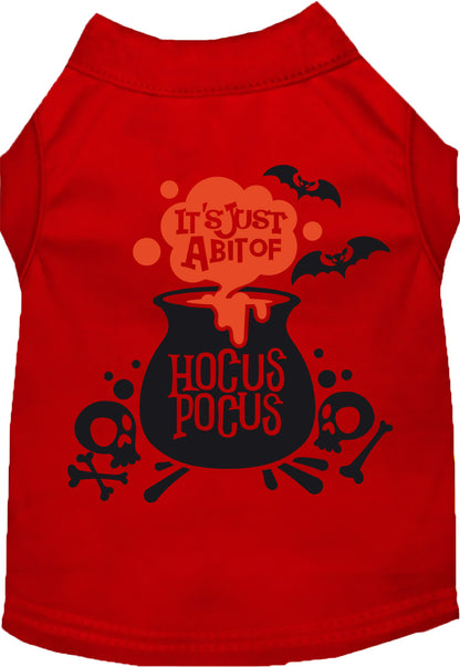 Red Hocus Pocus pet shirt with cauldron design