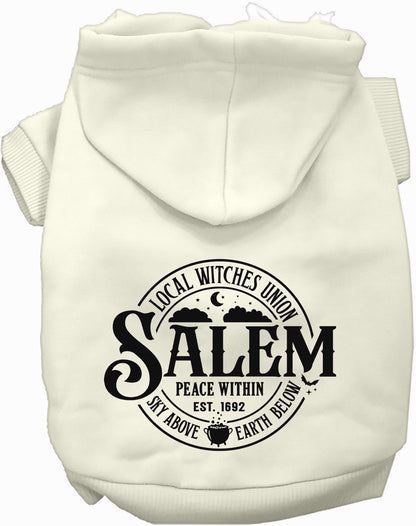 White Salem Witches Union pet hoodie