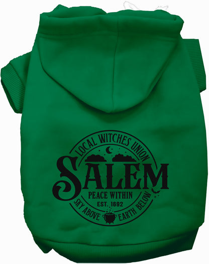 Green Salem Witches Union pet hoodie