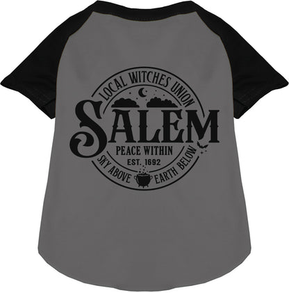 Black Salem Witches Union pet raglan shirt