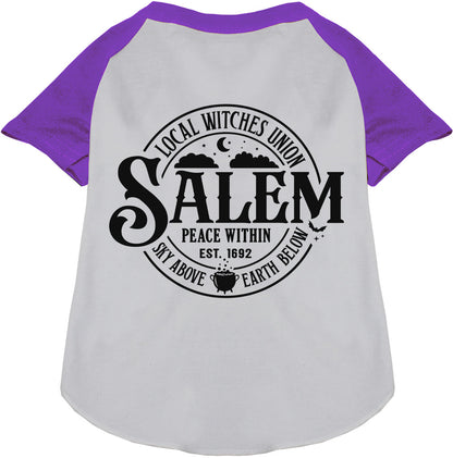 Purple Salem Witches Union pet raglan shirt