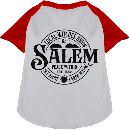 Red Salem Witches Union pet raglan shirt