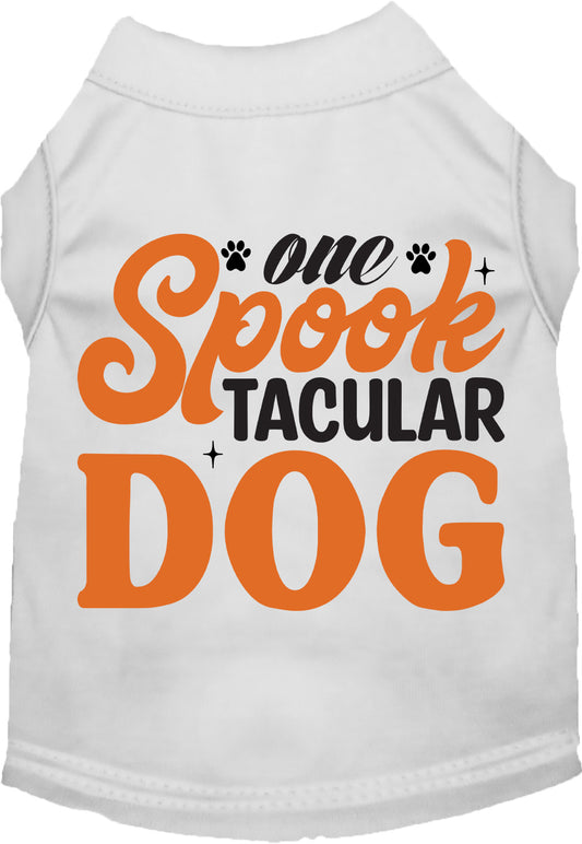 White Spooktacular Dog Pet Shirt for Halloween