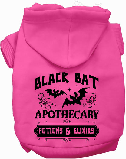 Hot pink Potion Bottle Costume Pet Hoodie with bat design