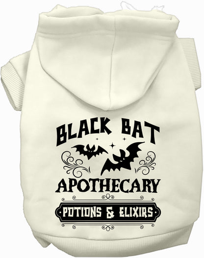 White Potion Bottle Costume Pet Hoodie with bat design