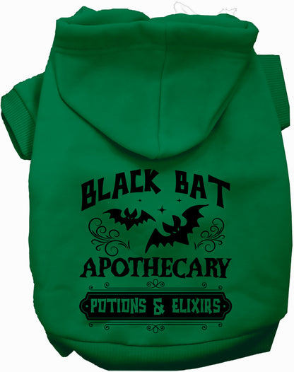 Green Potion Bottle Costume Pet Hoodie with bat design